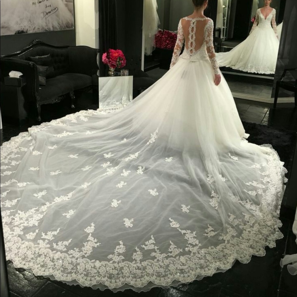 Demetrios Italian lace wedding dress bridal gown